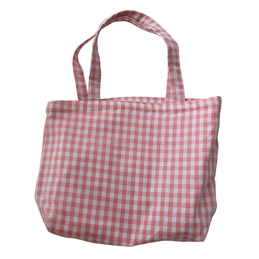 573 Women Cotton Tote Bag Grid Pattern Shoulder Bag for Gym Work School 573 Women Cotton Tote Bag Grid Pattern Shoulder Bag for Gym Work School